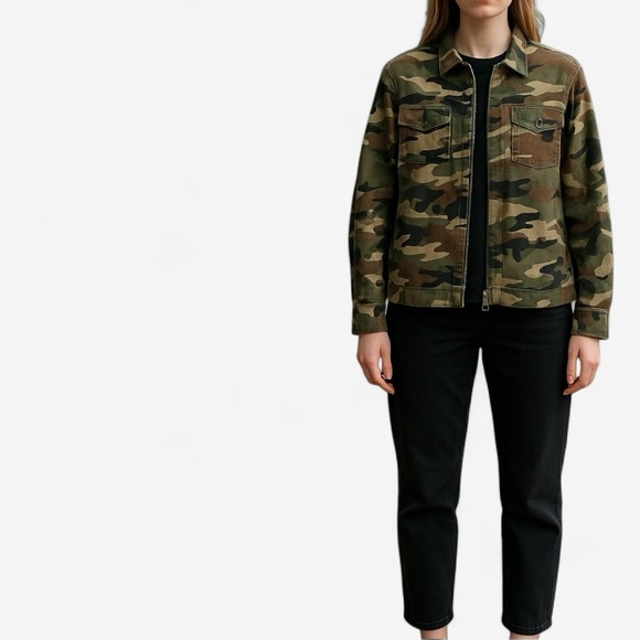 JET by John Eshaya | Camo Zip Up Jacket Size M/L Streetwear Military Utility - Picture 1 of 9
